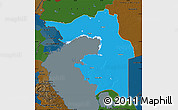 Political Map of Guryev, darken