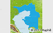 Political Map of Guryev, physical outside