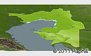 Physical Panoramic Map of Guryev, darken