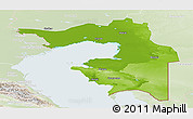 Physical Panoramic Map of Guryev, lighten