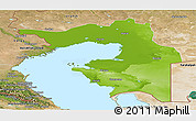 Physical Panoramic Map of Guryev, satellite outside