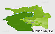 Physical Panoramic Map of Guryev, single color outside