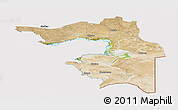 Satellite Panoramic Map of Guryev, cropped outside