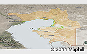 Satellite Panoramic Map of Guryev, semi-desaturated