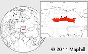 Blank Location Map of Karaganda