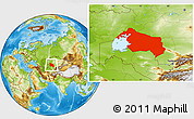 Physical Location Map of Kzyl-Orda