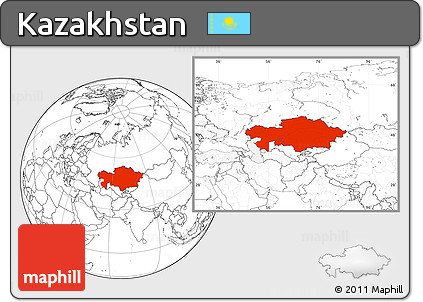 Blank Location Map of Kazakhstan