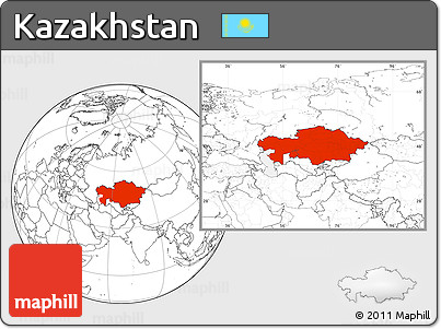 Blank Location Map of Kazakhstan