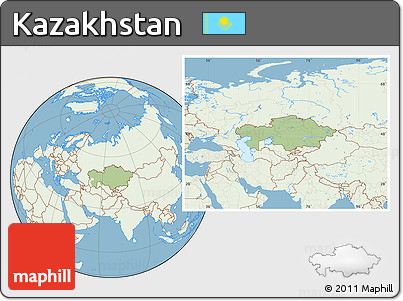 Savanna Style Location Map of Kazakhstan, lighten, land only