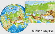 Savanna Style Location Map of Kazakhstan, physical outside, hill shading