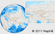 Shaded Relief Location Map of Kazakhstan, lighten, land only