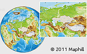 Shaded Relief Location Map of Kazakhstan, physical outside