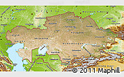 Satellite Map of Kazakhstan, physical outside, satellite sea