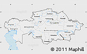 Silver Style Map of Kazakhstan, single color outside