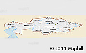 Classic Style Panoramic Map of Kazakhstan, single color outside