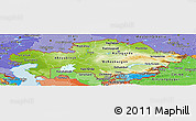 Physical Panoramic Map of Kazakhstan, political shades outside