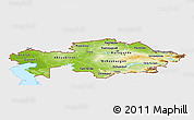 Physical Panoramic Map of Kazakhstan, single color outside, bathymetry sea