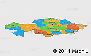 Political Panoramic Map of Kazakhstan, cropped outside