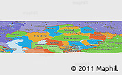 Political Panoramic Map of Kazakhstan, political shades outside