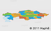 Political Panoramic Map of Kazakhstan, single color outside