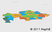 Political Panoramic Map of Kazakhstan, single color outside, satellite sea