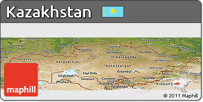 Satellite Panoramic Map of Kazakhstan