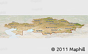 Satellite Panoramic Map of Kazakhstan, lighten, land only