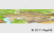 Satellite Panoramic Map of Kazakhstan, physical outside