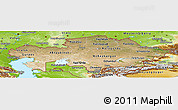 Satellite Panoramic Map of Kazakhstan, physical outside, satellite sea