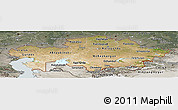 Satellite Panoramic Map of Kazakhstan, semi-desaturated, land only