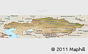 Satellite Panoramic Map of Kazakhstan, shaded relief outside