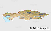 Satellite Panoramic Map of Kazakhstan, single color outside