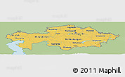 Savanna Style Panoramic Map of Kazakhstan, single color outside