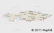 Shaded Relief Panoramic Map of Kazakhstan, cropped outside