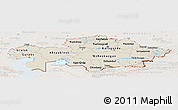 Shaded Relief Panoramic Map of Kazakhstan, lighten