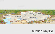 Shaded Relief Panoramic Map of Kazakhstan, satellite outside, shaded relief sea