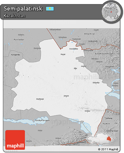 Gray 3D Map of Semipalatinsk