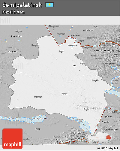 Gray 3D Map of Semipalatinsk