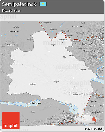 Gray 3D Map of Semipalatinsk