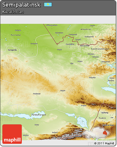 Physical 3D Map of Semipalatinsk