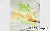 Physical 3D Map of Semipalatinsk, lighten, semi-desaturated