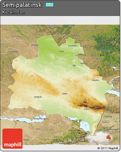 Physical 3D Map of Semipalatinsk, satellite outside