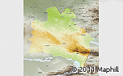 Physical 3D Map of Semipalatinsk, semi-desaturated