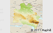 Physical 3D Map of Semipalatinsk, shaded relief outside