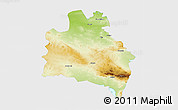 Physical 3D Map of Semipalatinsk, single color outside