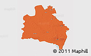 Political 3D Map of Semipalatinsk, cropped outside