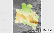 Physical Map of Semipalatinsk, darken, desaturated