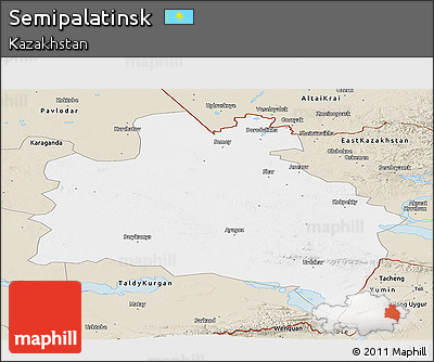 Classic Style Panoramic Map of Semipalatinsk