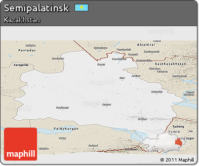 Classic Style Panoramic Map of Semipalatinsk