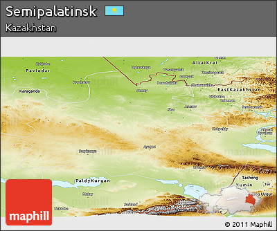 Physical Panoramic Map of Semipalatinsk